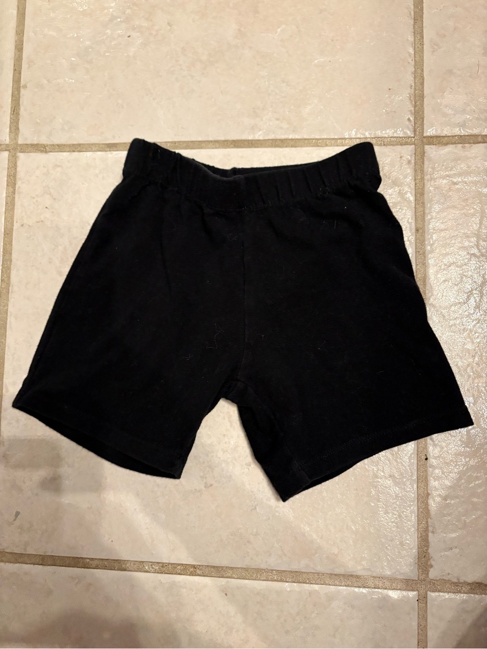 Black Elastic Waist Knit Shorts